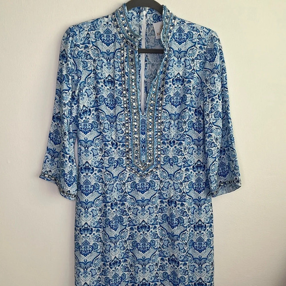 Nicoblu Shalimar Long Tunic Dress with Sapphire Jewel Embellishment - Picture 6 of 11